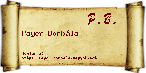 Payer Borbála névjegykártya