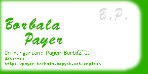 borbala payer business card